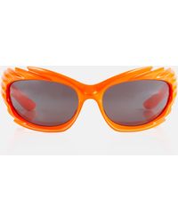 Balenciaga Gafas de sol rectangulares Spike - Naranja