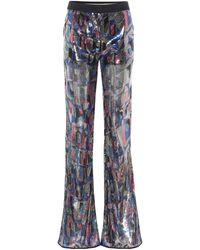 Emilio Pucci Sequined Flared Pants - Blue