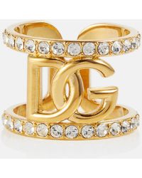 Dolce & Gabbana Kristallverzierter Ring DG - Mettallic
