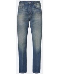 Versace - Distressed Straight Jeans - Lyst