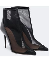 Malone Souliers - Arc Leather-Trimmed Mesh Ankle Boots - Lyst