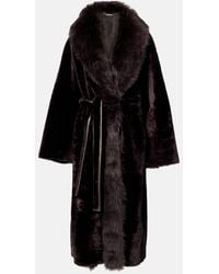 Nour Hammour - Isadora Reversible Shearling Wrap Coat - Lyst