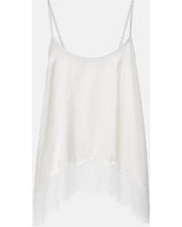 STAUD - Chloe Lace-Trimmed Silk-Blend Satin Camisole - Lyst
