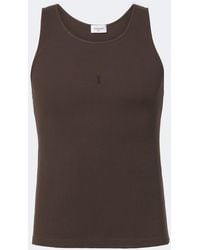 Saint Laurent - Cassandre Cotton Tank Top - Lyst