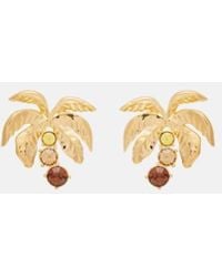 Oscar de la Renta - Palm Tree Embellished Earrings - Lyst