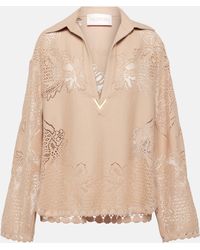 Valentino - Vgold Guipure Lace Blouse - Lyst