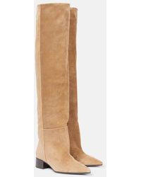 KHAITE - Overknee-Stiefel Andee 40 Aus Veloursleder - Lyst