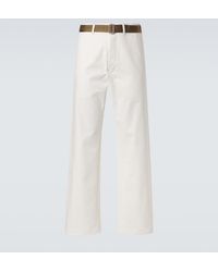 Plan C - Belted Straight Jeans - Lyst