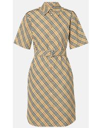 Burberry - Check Cotton Shirt Dress - Lyst