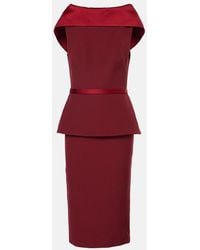 Safiyaa - Rella Draped Peplum Heavy Crepe Midi Dress - Lyst