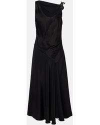 Victoria Beckham - Lace-Trimmed Crepe Satin Midi Dress - Lyst