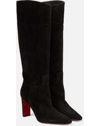Christian Louboutin - Suprabotta 100 Suede Heeled Knee-high Boots - Lyst