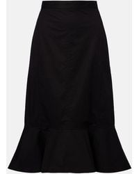 Plan C - Ruffled Cotton-Blend Poplin Midi Skirt - Lyst