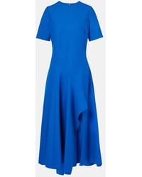 Oscar de la Renta - Draped Wool-Blend Midi Dress - Lyst