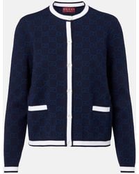 Gucci - Gg Fine Cotton Jacquard Cardigan - Lyst