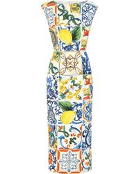 Dolce & Gabbana Majolica Stretch Silk Dress - Multicolour