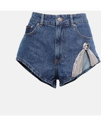 Area - Shorts di jeans con decorazioni - Lyst