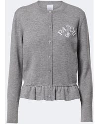 Patou - Jacquard Logo Wool And Cashmere Cardigan - Lyst