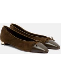 Aquazzura - Gioia Suede And Leather Ballet Flats - Lyst