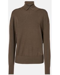 Burberry - Rollkragenpullover Aus Woll-Chenille - Lyst