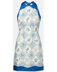 ALÉMAIS - Vestido Corto Pia De Lino Estampado - Lyst