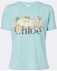 Chloé - Logo Printed Cotton Jersey T-Shirt - Lyst
