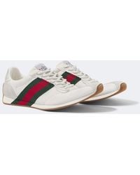 Gucci - Tempo Suede-Trimmed Sneakers - Lyst