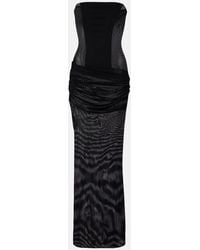 Alex Perry - Sheer Strapless Corset Dress - Lyst