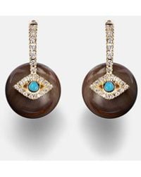 Sydney Evan - Evil Eye 14Kt Earrings With Diamonds And - Lyst