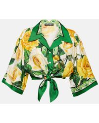 Dolce & Gabbana - Camicia in seta con stampa floreale - Lyst