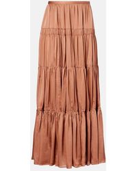 Ulla Johnson - Falda Larga Gaelle De Saten De Seda - Lyst