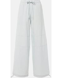 Acne Studios - Weite Mid-Rise Hose Aus Baumwolle Und Leinen - Lyst