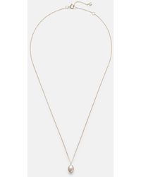 Mateo - 14Kt Pendant Necklace With Pearl And Diamond - Lyst