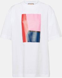 Plan C - Printed Cotton Jersey T-shirt - Lyst