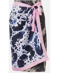 Dries Van Noten - Printed Silk Wrap Skirt - Lyst