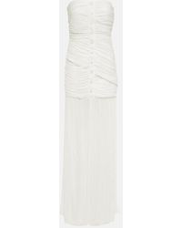 ROTATE BIRGER CHRISTENSEN Bridal Leia Ruched Maxi Dress - White