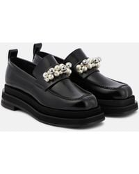 Simone Rocha - Embellished Leather Platform Loafers - Lyst