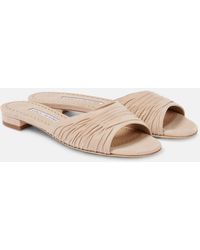 Manolo Blahnik - Piruaflat 10 Suede Sandals - Lyst