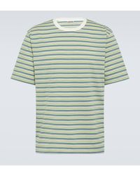 AURALEE - Striped Cotton Gauze T-shirt - Lyst