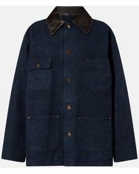 Prada - Oversized Cotton Leather-Trimmed Jacket - Lyst