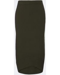 Victoria Beckham - Ribbed-Knit Wool Midi Skirt - Lyst