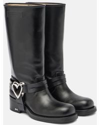 Mach & Mach - Double Heart Leather Biker Boots - Lyst