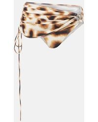 Christopher Esber - Orbit Ruched Animal-Print Bikini Bottoms - Lyst