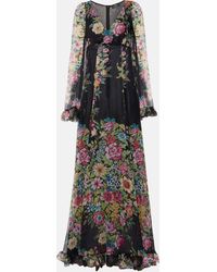 Etro - Floral Silk Chiffon Gown - Lyst
