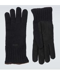 ZEGNA - Guantes De Cachemir Con Piel - Lyst