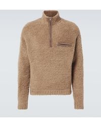 AURALEE - Wool-Blend Boucle Half-Zip Sweater - Lyst