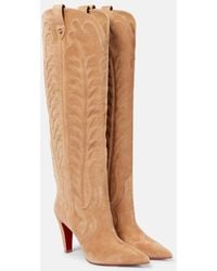 Christian Louboutin - Santia Botta 85 Suede Knee-High Boots - Lyst
