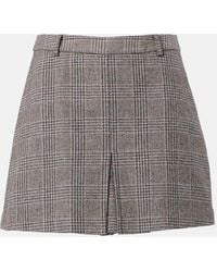 Self-Portrait - Jupe-Short En Coton Et Lin A Carreaux - Lyst