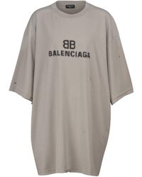 Balenciaga Logo Cotton T-shirt - Gray