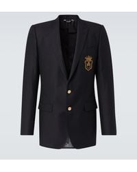 Dolce & Gabbana - Patch-Applique Wool And Silk Blazer - Lyst